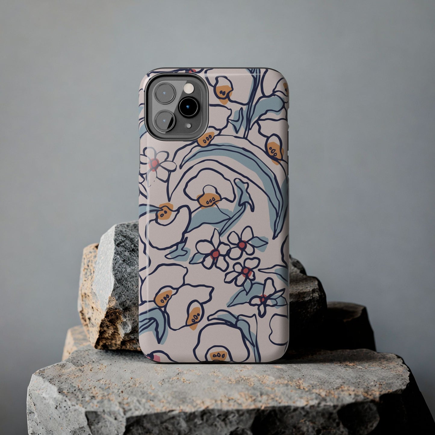 hand-drawn flower sketch Tough Phone Cases