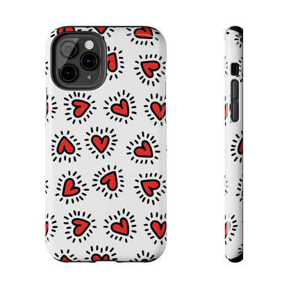 seamless pattern of Red hearts Tough Phone Cases iPhone 11 Pro