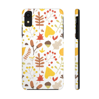 Autumn seamless pattern of leaves, twigs, acorns Tough Phone Cases iPhone XR