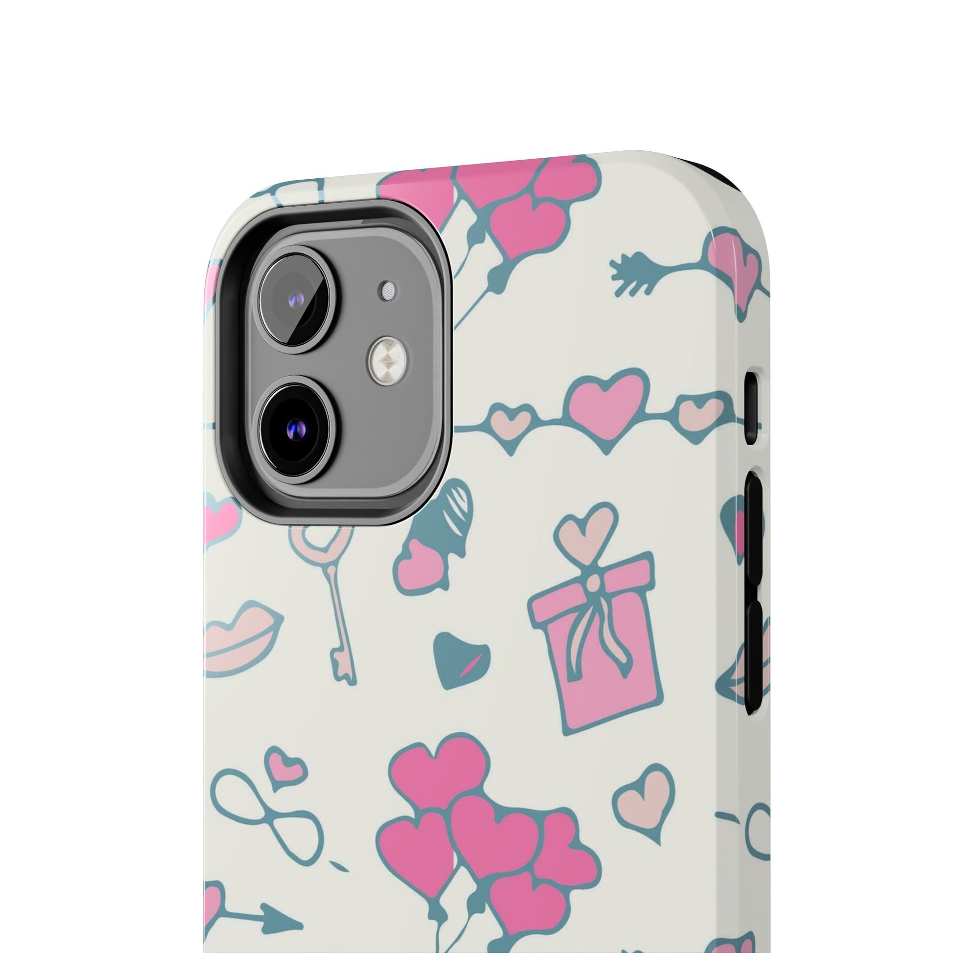 Pink seamless pattern with cute love doodles Tough Phone Cases