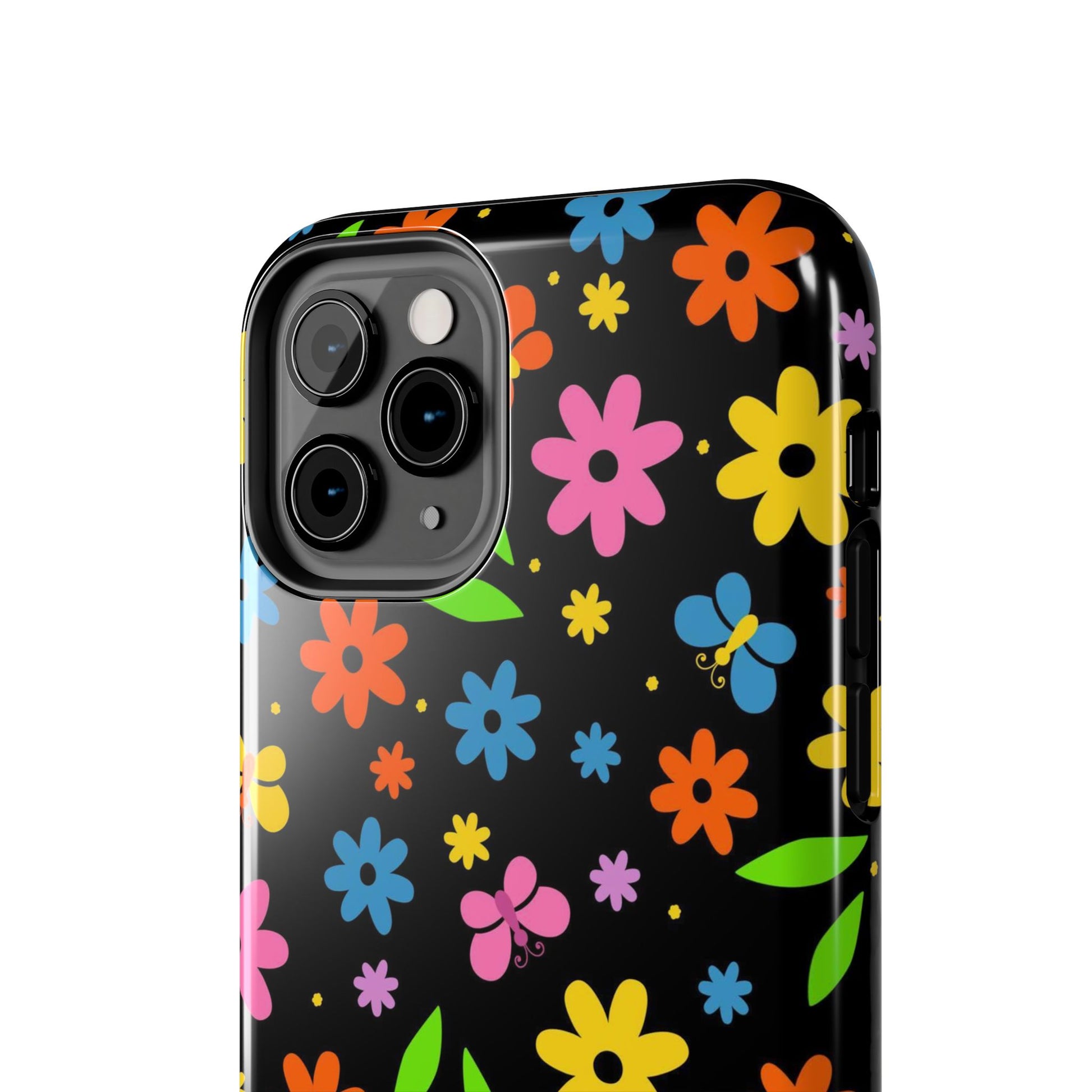 Cute pattern with simple flowers and butterflies. Tough Phone Cases