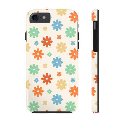 Retro groovy daisy seamless pattern Tough Phone Cases iPhone 7, iPhone 8, iPhone SE