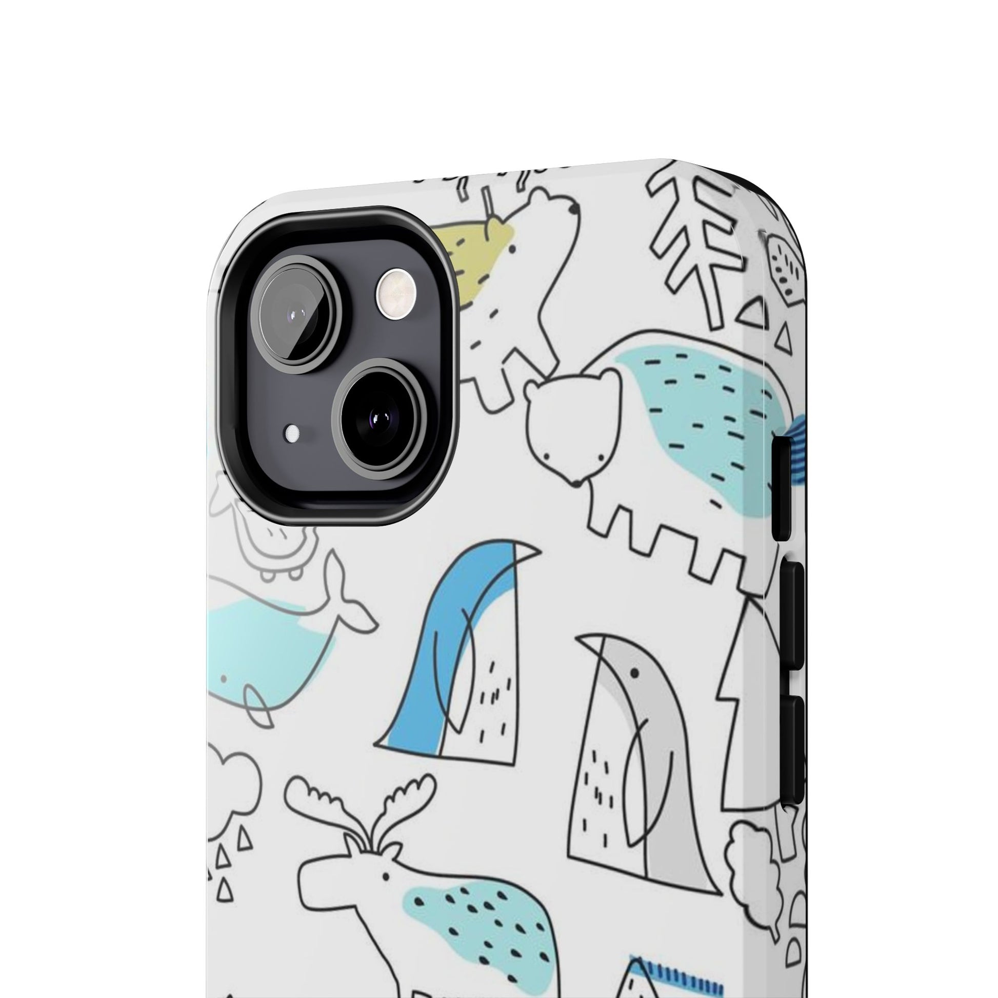 Fine Line animal pattern Tough Phone Cases