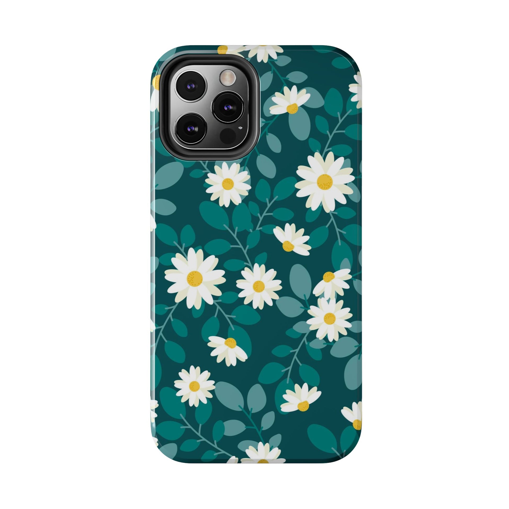 cute white daisy flower flat style seamless pattern Tough Phone Cases