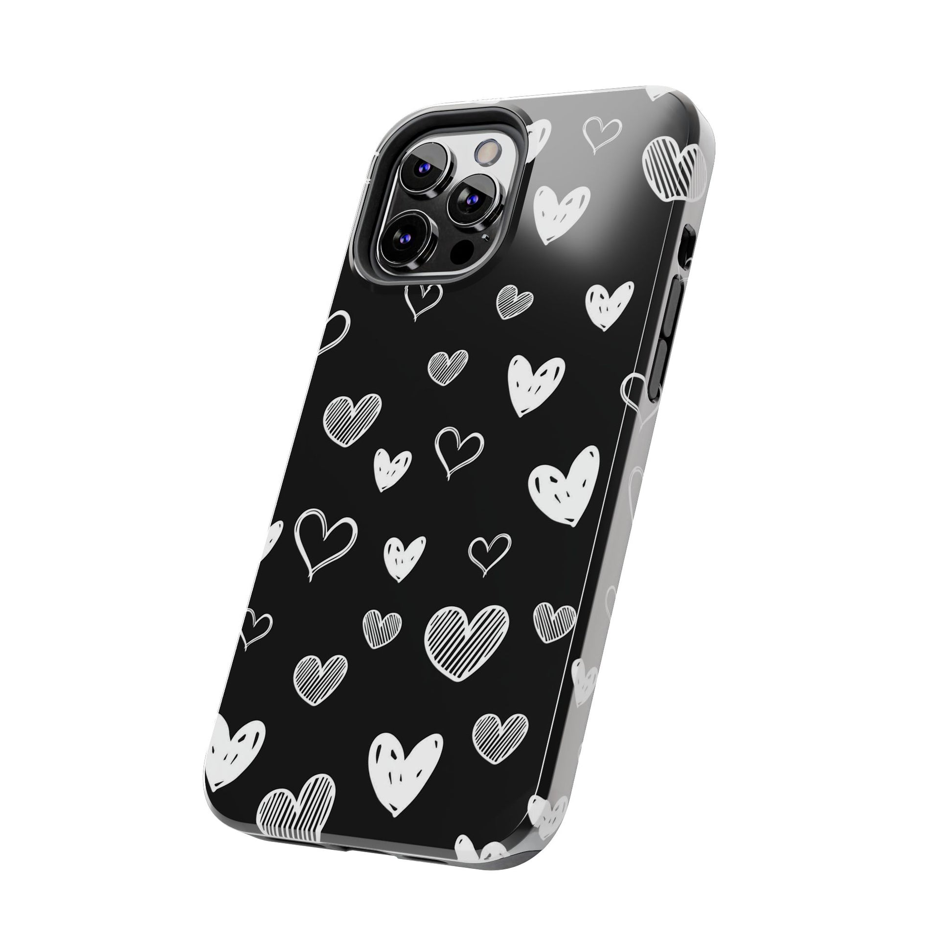 Heart doodles seamless pattern Tough Phone Cases