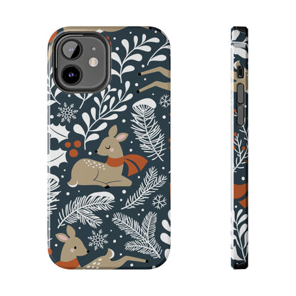 Seamless pattern with cute Christmas deer Tough Phone Cases iPhone 12