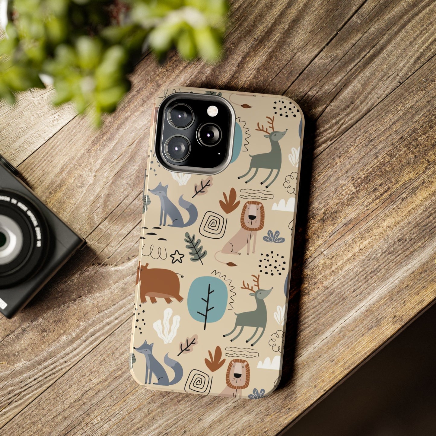 seamless pattern with cute animal Tough Phone Cases