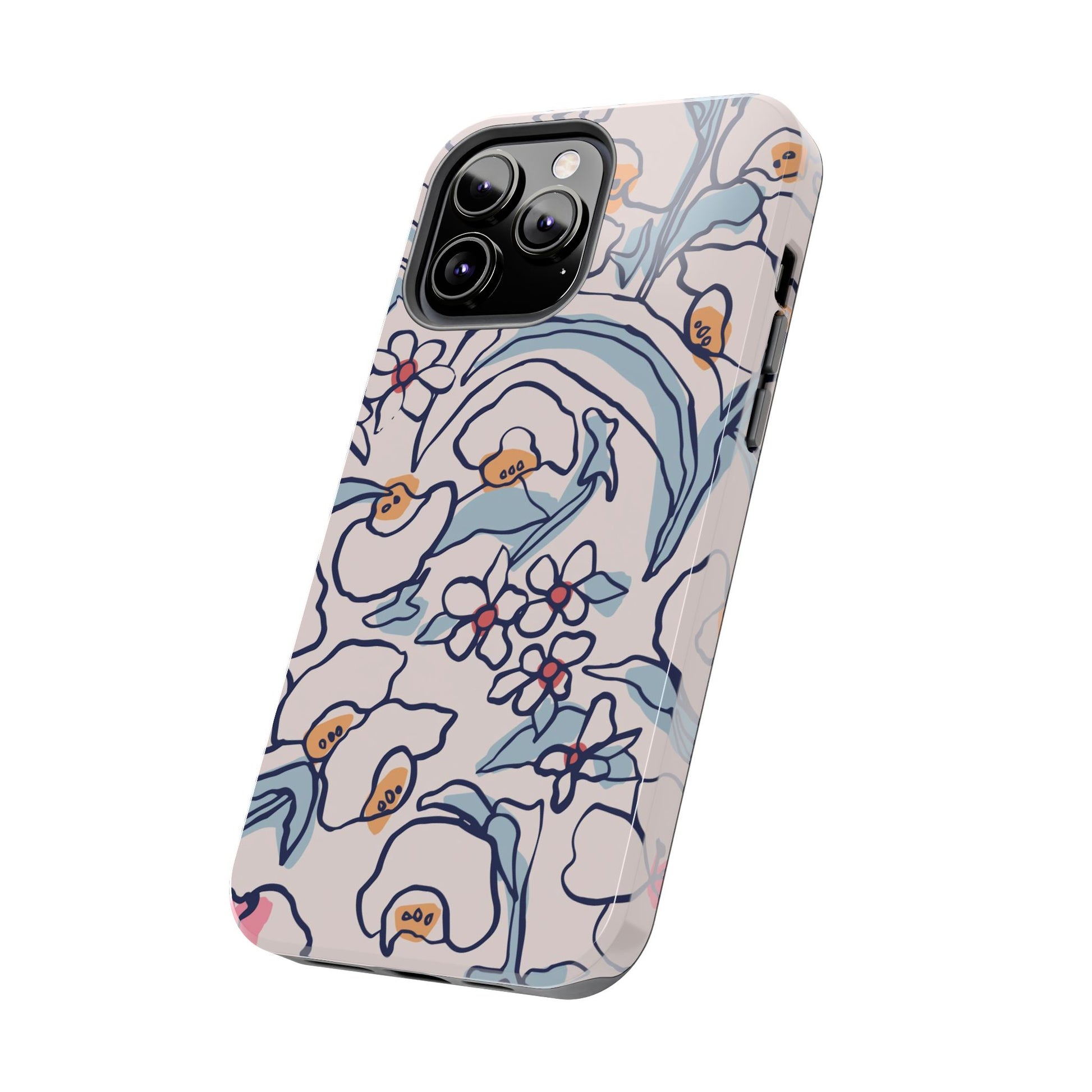 hand-drawn flower sketch Tough Phone Cases