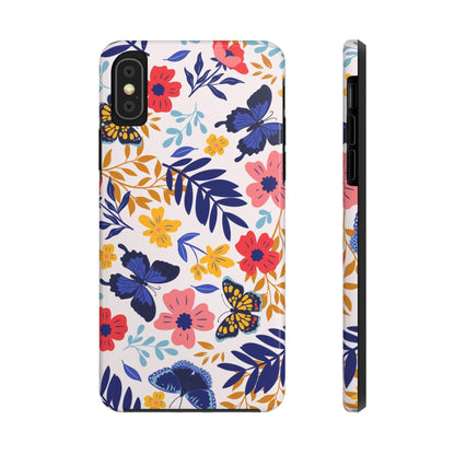 Seamless pattern with butterflies and flowers Tough Phone Cases iPhone X