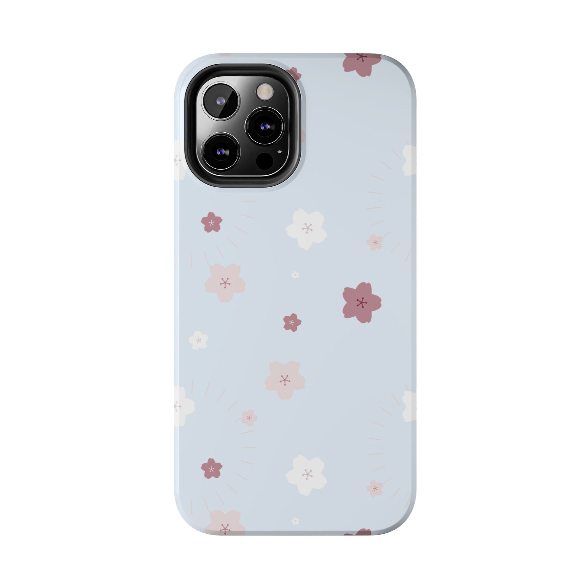 seamless cute lovely pink and white cherry blossom Tough Phone Cases