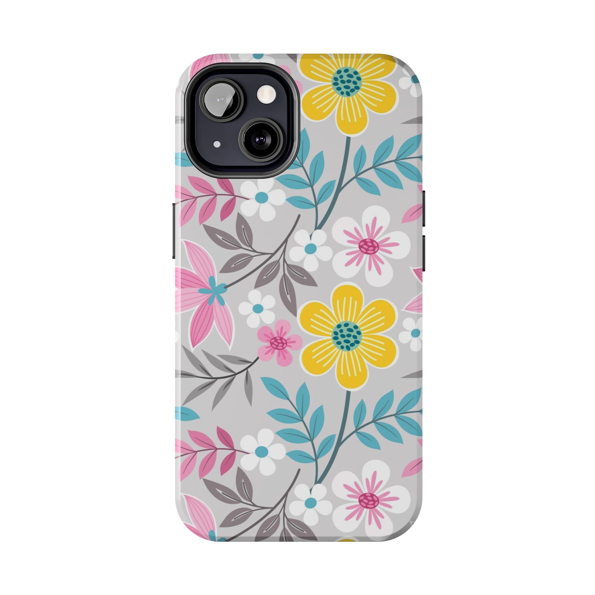 Colorful flowers and leaf Tough Phone Cases