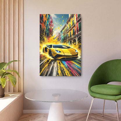 Lamborghini: The Thrill of Vibrant Velocity Metal Art Sign