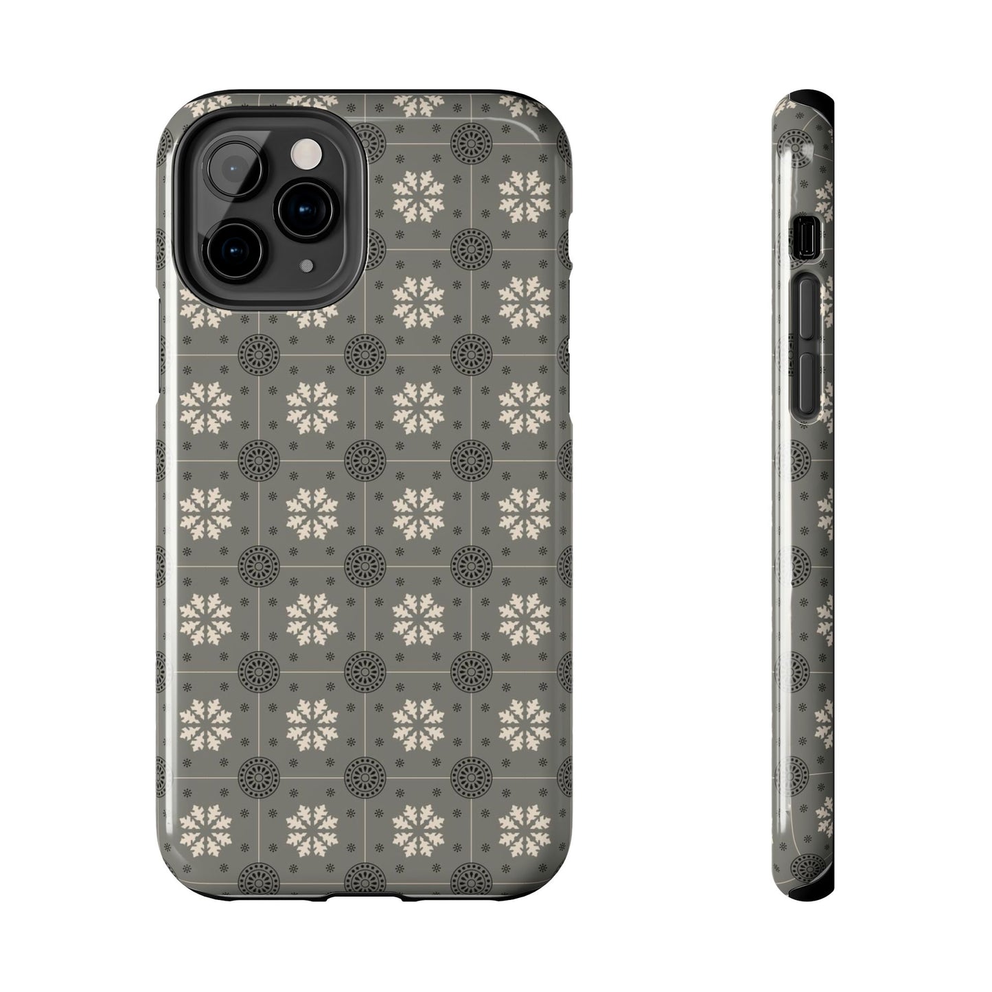 Grey Mosaic Pattern Tough Phone Cases iPhone 11 Pro