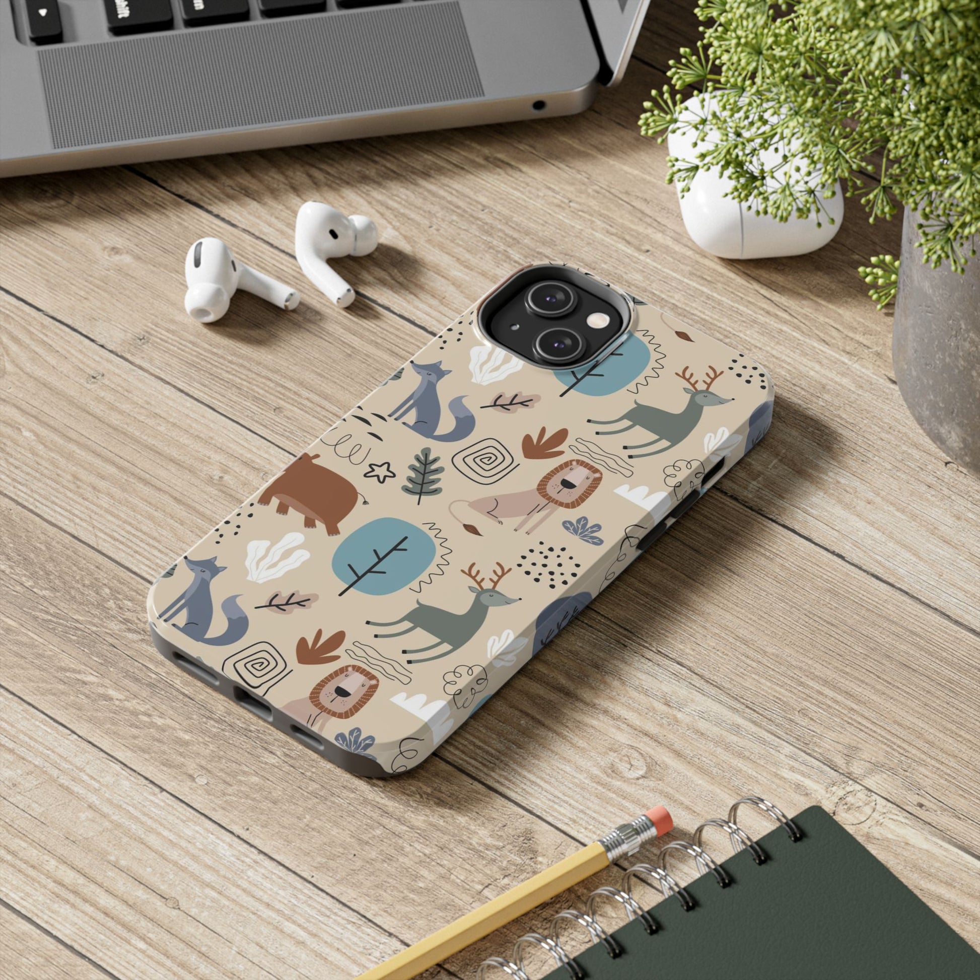 seamless pattern with cute animal Tough Phone Cases