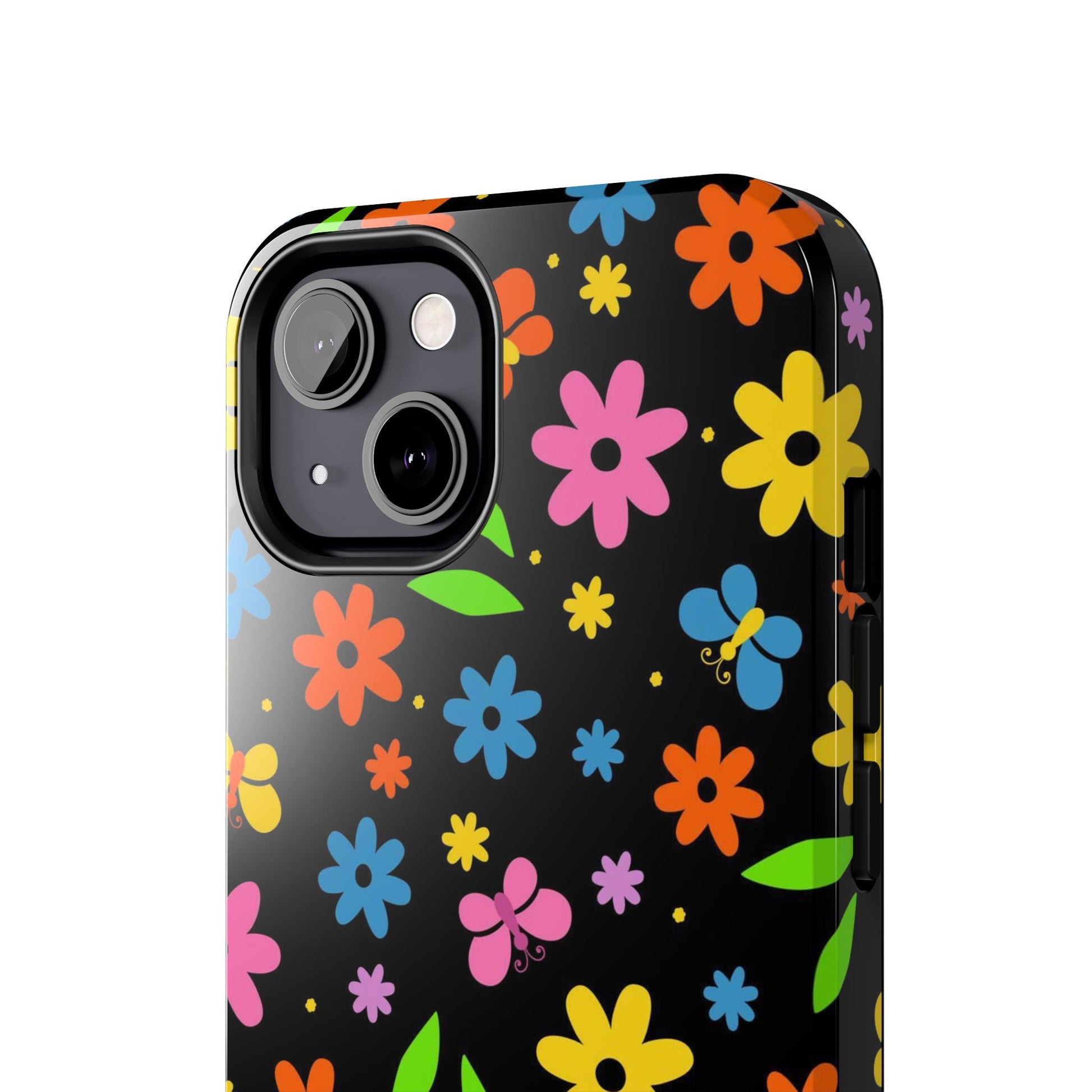 Cute pattern with simple flowers and butterflies. Tough Phone Cases