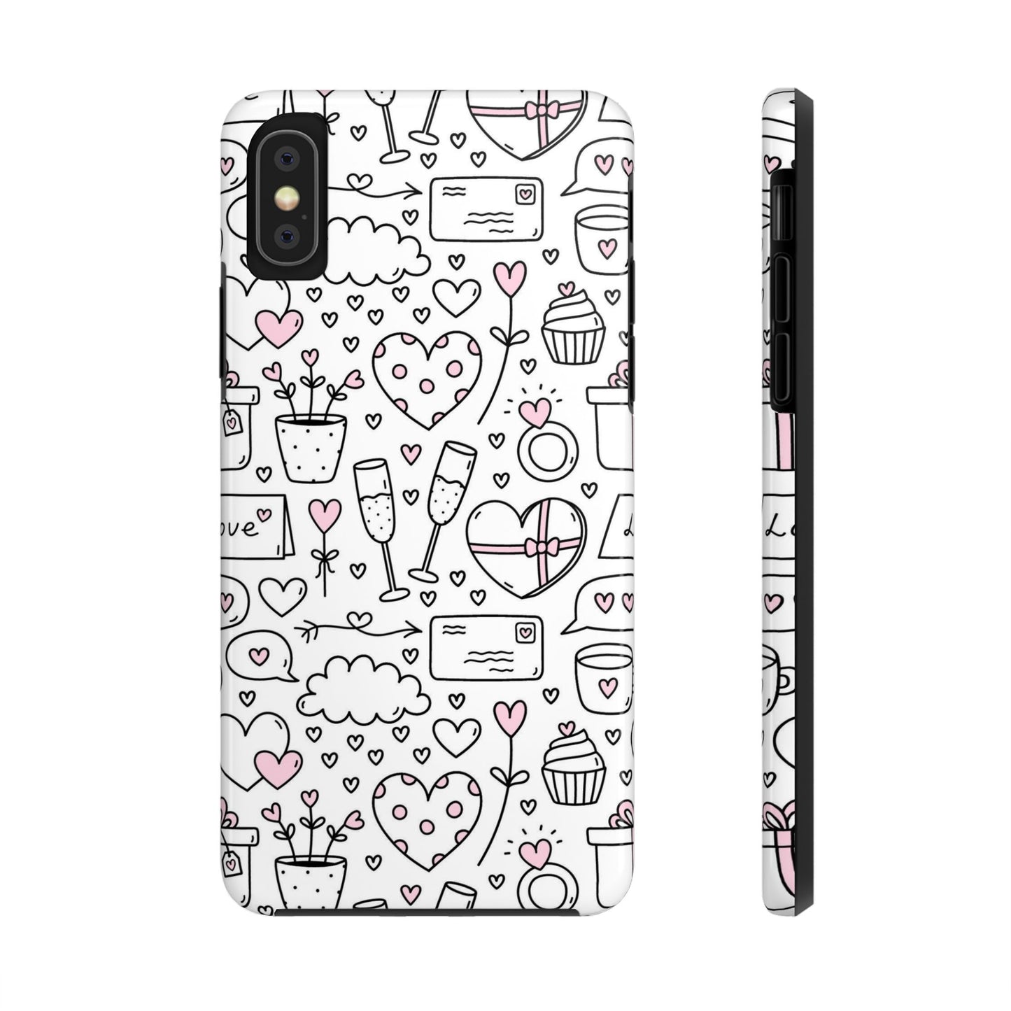 Cute seamless pattern for Valentine's Day with hearts Tough Phone Cases iPhone X