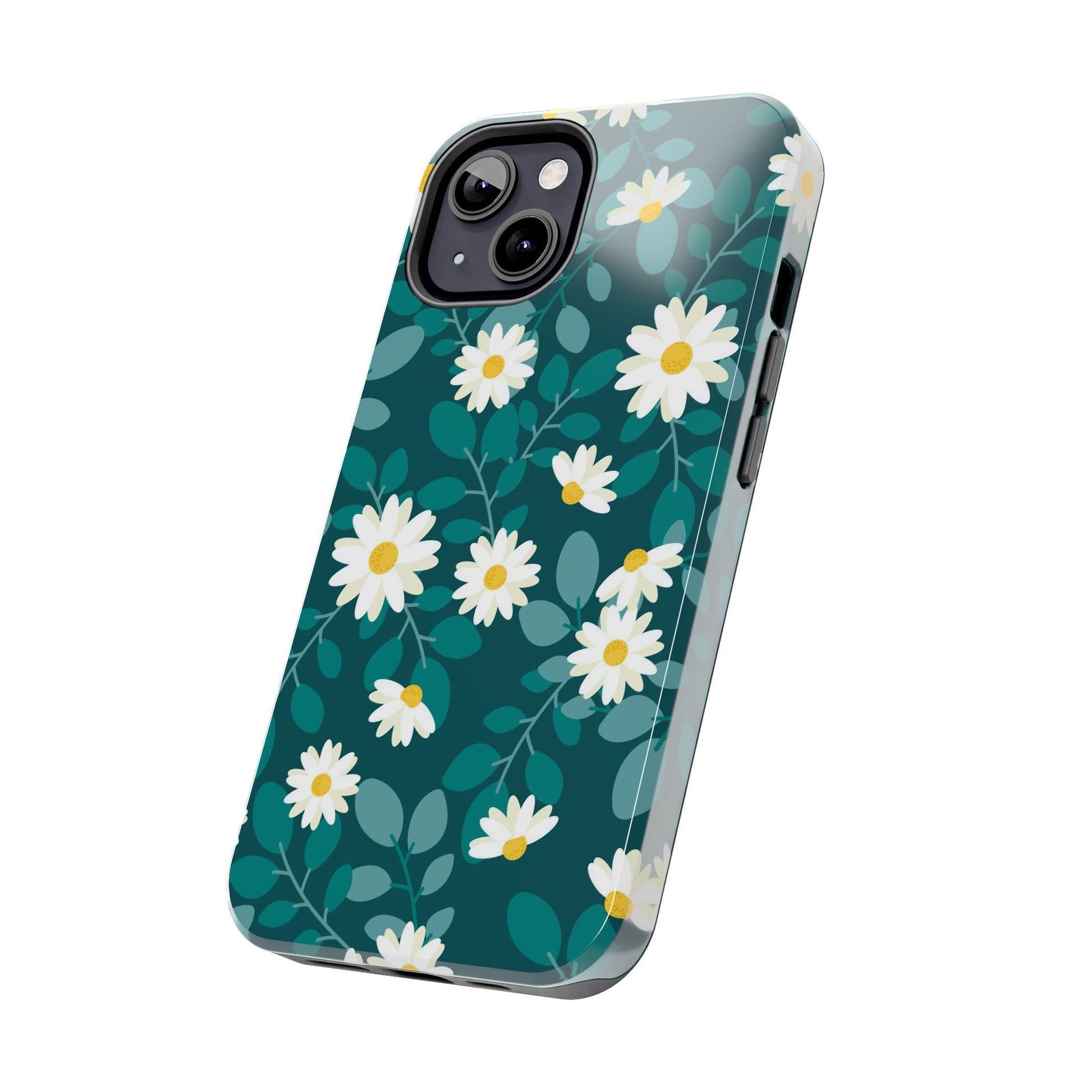 cute white daisy flower flat style seamless pattern Tough Phone Cases