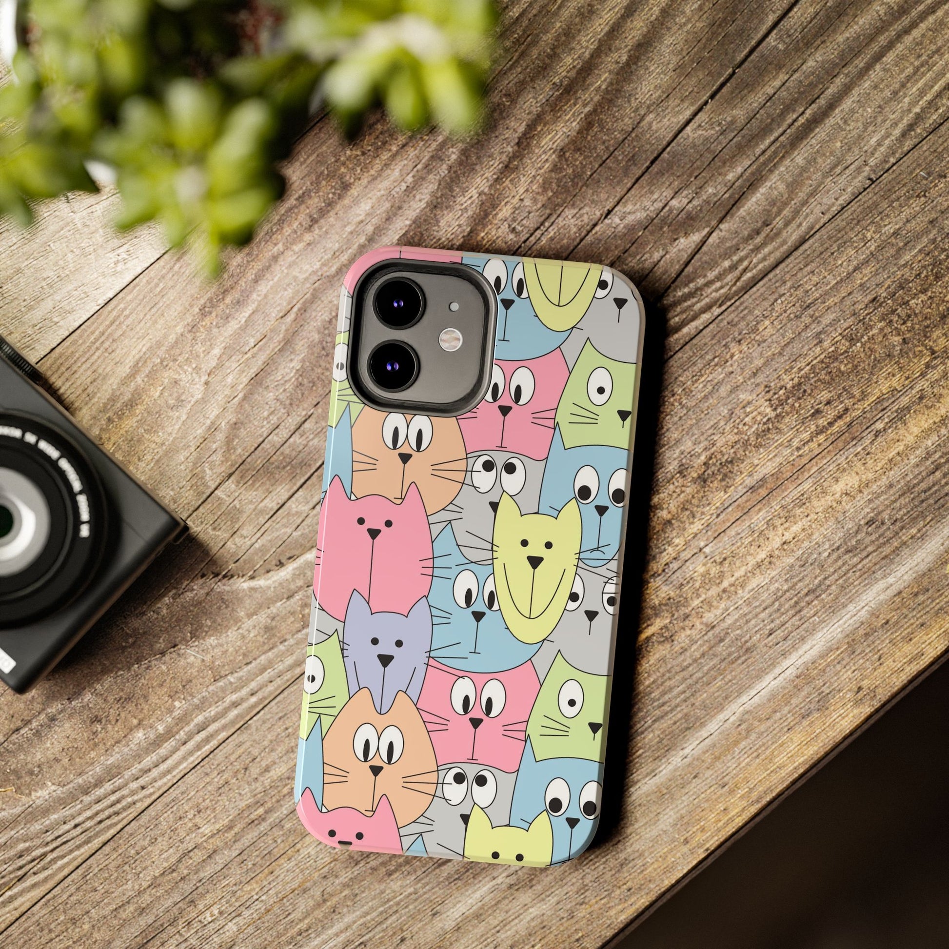 Hand drawn cute cats faces Tough Phone Cases