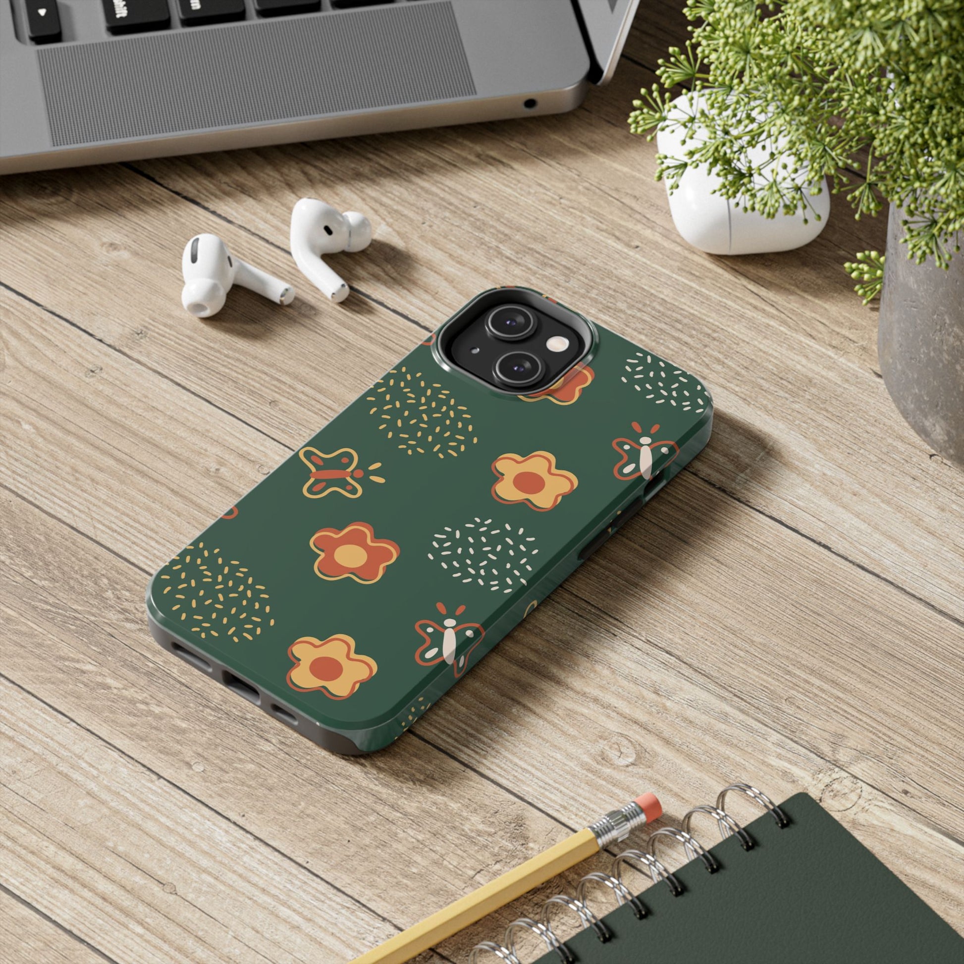 Seamless pattern with flowers and butterflies Tough Phone Cases