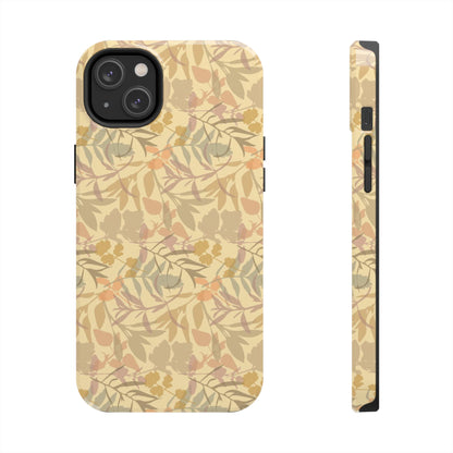 Boho Plants Leafs Pattern Tough Phone Cases iPhone 14 Plus