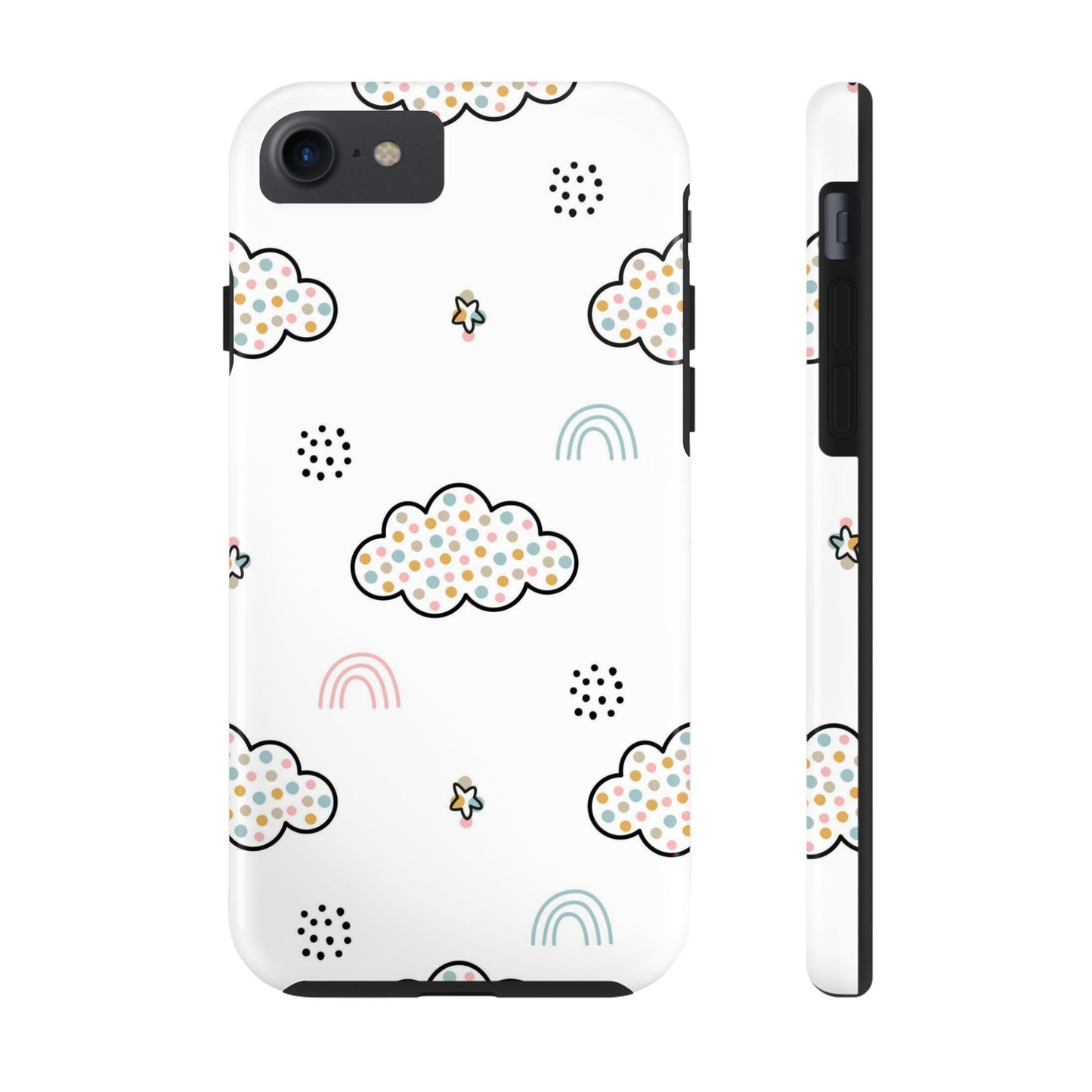 Seamless nursery pattern clouds and rainbow Tough Phone Cases iPhone 7, iPhone 8, iPhone SE