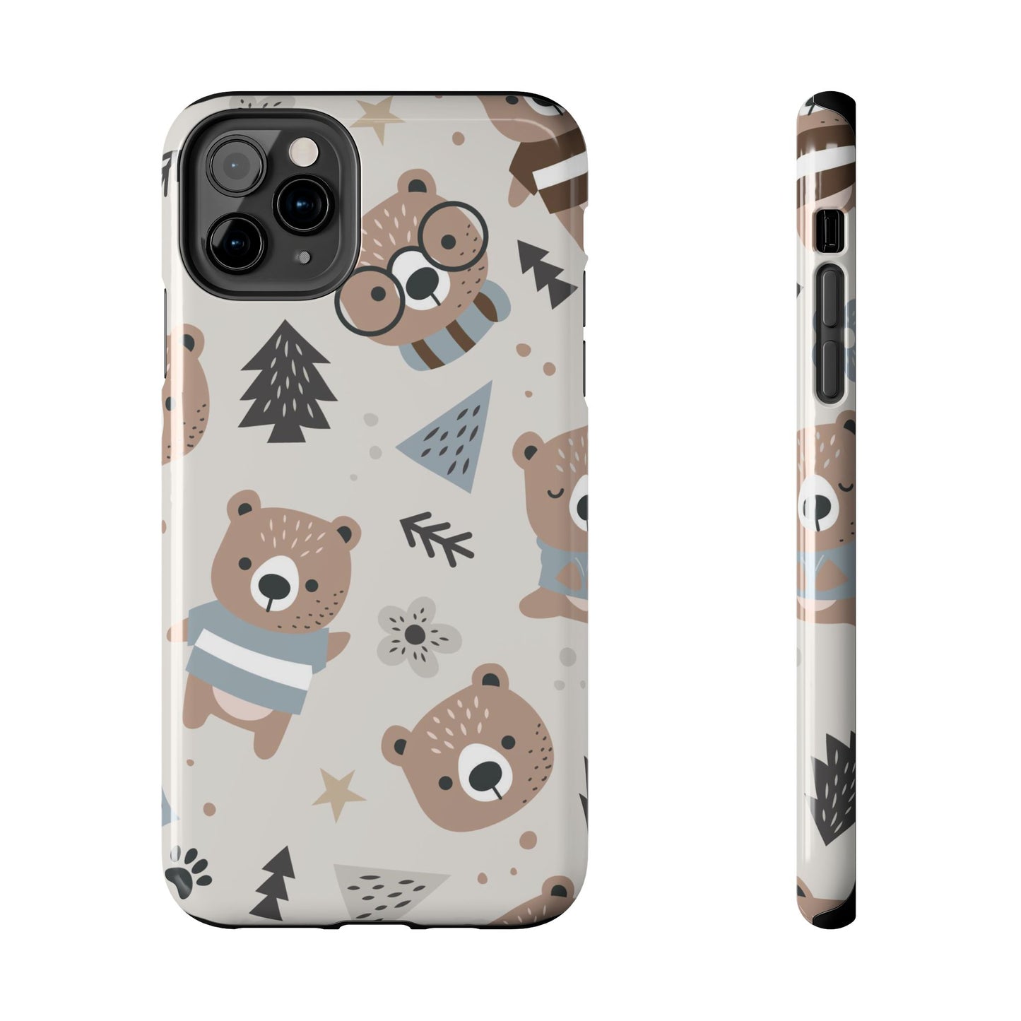 Scandinavian Teddy Bear Seamless Pattern Tough Phone Cases iPhone 11 Pro Max