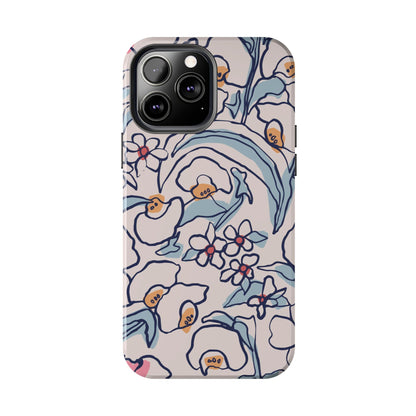 hand-drawn flower sketch Tough Phone Cases