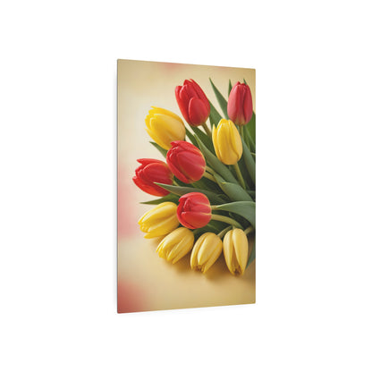 Vibrant Tulip Bouquet Metal Art Sign