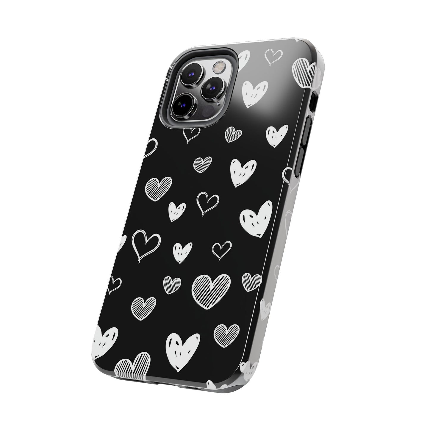 Heart doodles seamless pattern Tough Phone Cases