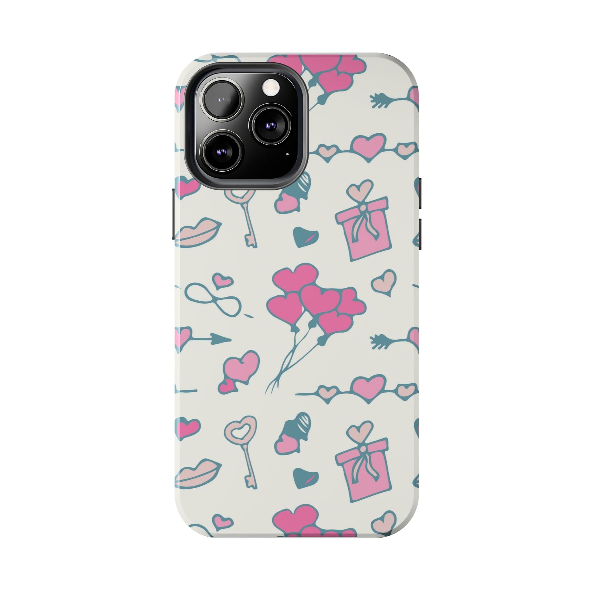 Pink seamless pattern with cute love doodles Tough Phone Cases