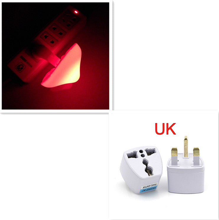 LED Night Light Mushroom Wall Socket Lamp EU US Plug Warm White Light-control Sensor Bedroom Light Home Decoration Mushroom UK Red