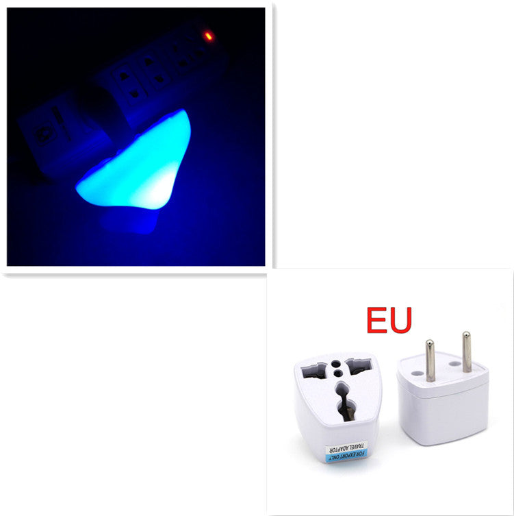 LED Night Light Mushroom Wall Socket Lamp EU US Plug Warm White Light-control Sensor Bedroom Light Home Decoration Mushroom EU Blue