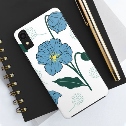 Hand drawn Blue Flower abstract Tough Phone Cases