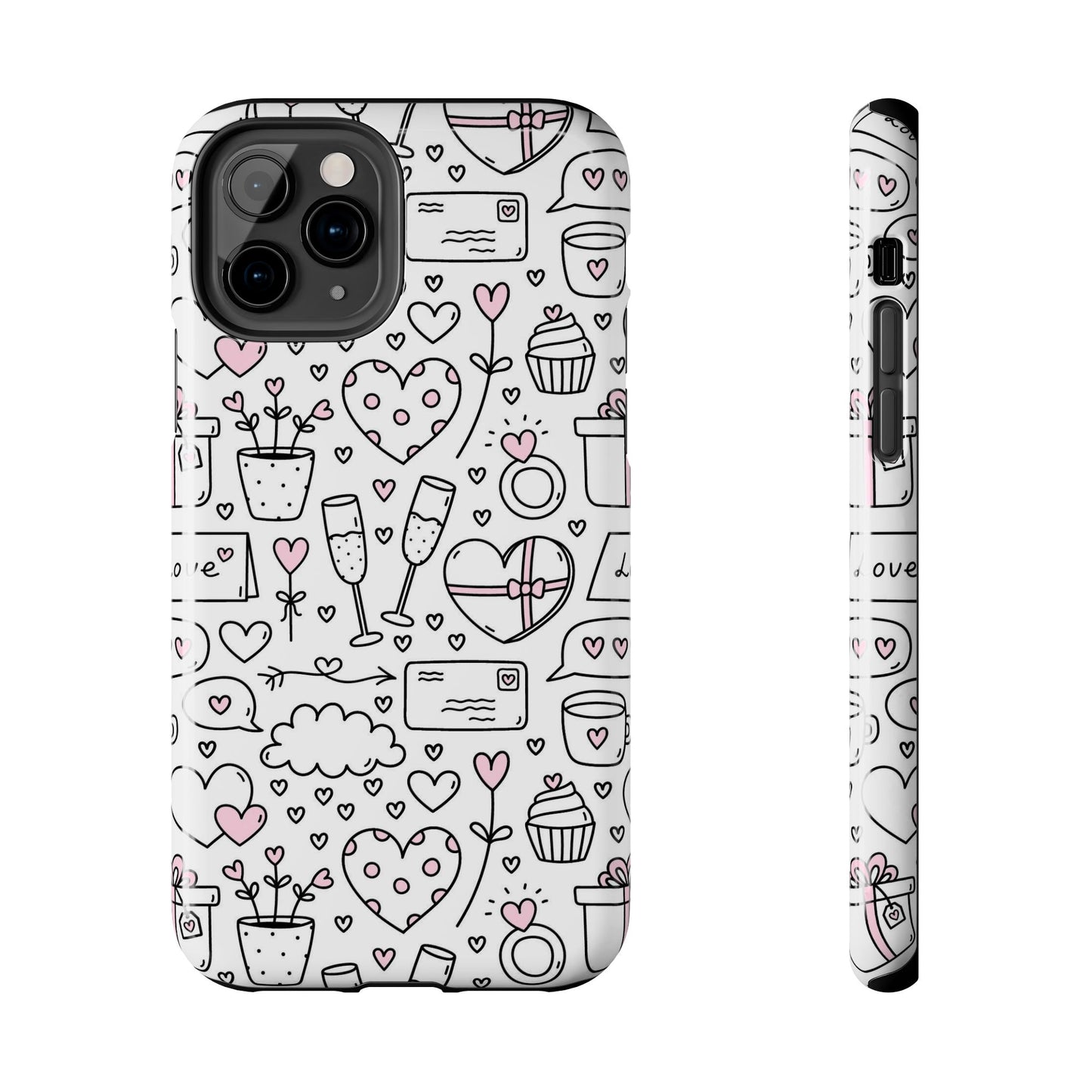 Cute seamless pattern for Valentine's Day with hearts Tough Phone Cases iPhone 11 Pro