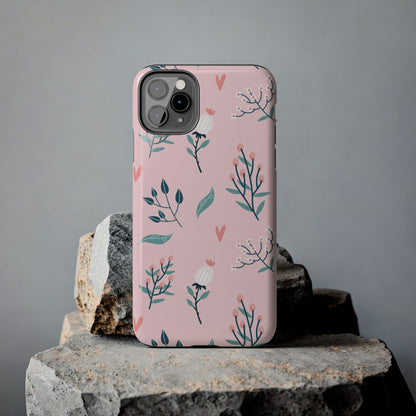 Floral seamless pattern. Garden flowers branches Tough Phone Cases