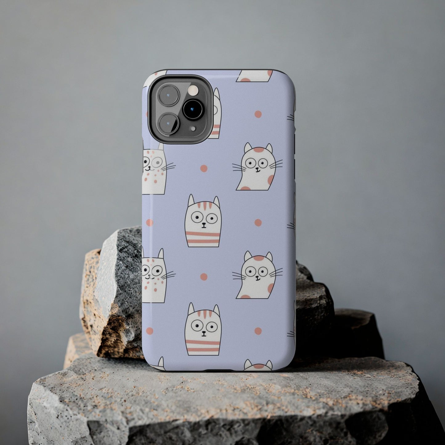 Doodle Seamless Pattern with Cute Cats Tough Phone Cases