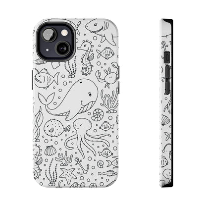 monochrome seamless pattern Tough Phone Cases iPhone 13