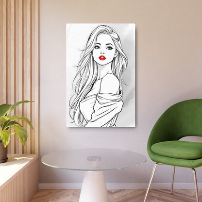 Captivating Elegance: A Striking Metal Print of Timeless Beauty and Modern Flair