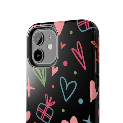 Valentine Day Doodle seamless pattern Tough Phone Cases