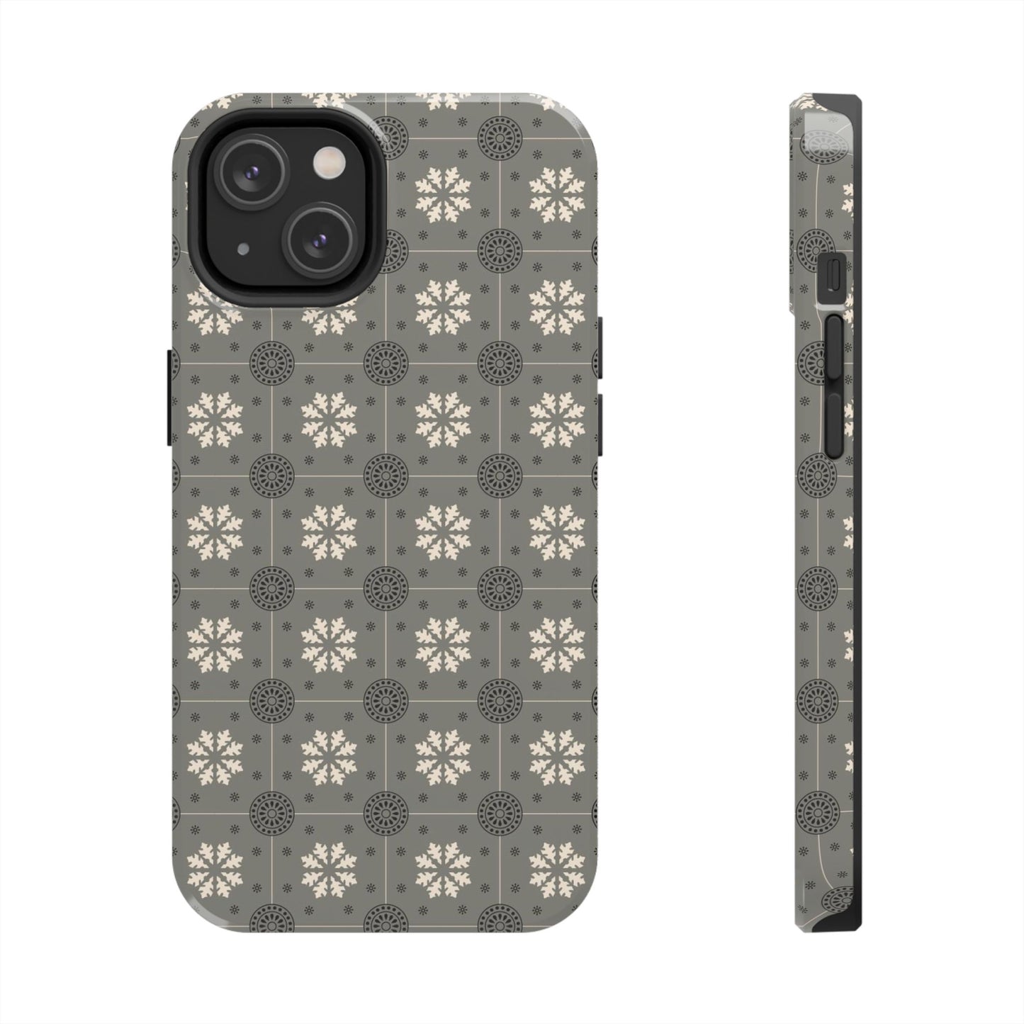 Grey Mosaic Pattern Tough Phone Cases iPhone 14