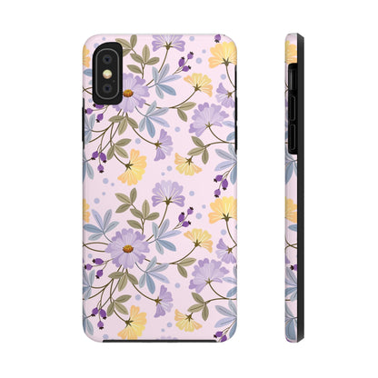 Blooming yellow and purple flowers Tough Phone Cases iPhone X