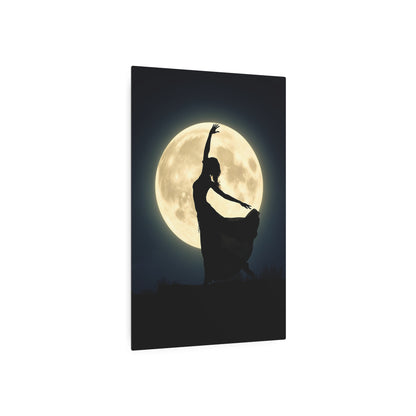 Moonlit Dance: Embrace the Night Metal Art Sign