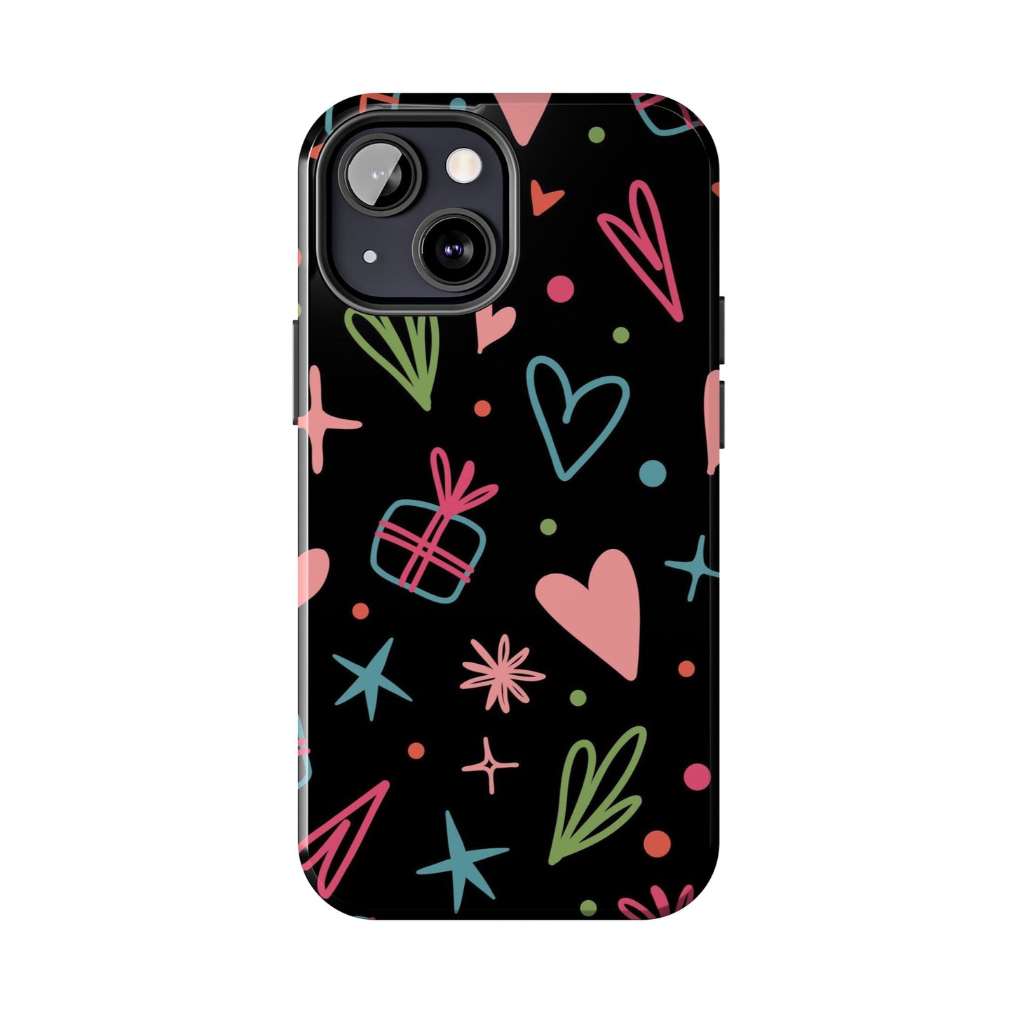 Valentine Day Doodle seamless pattern Tough Phone Cases