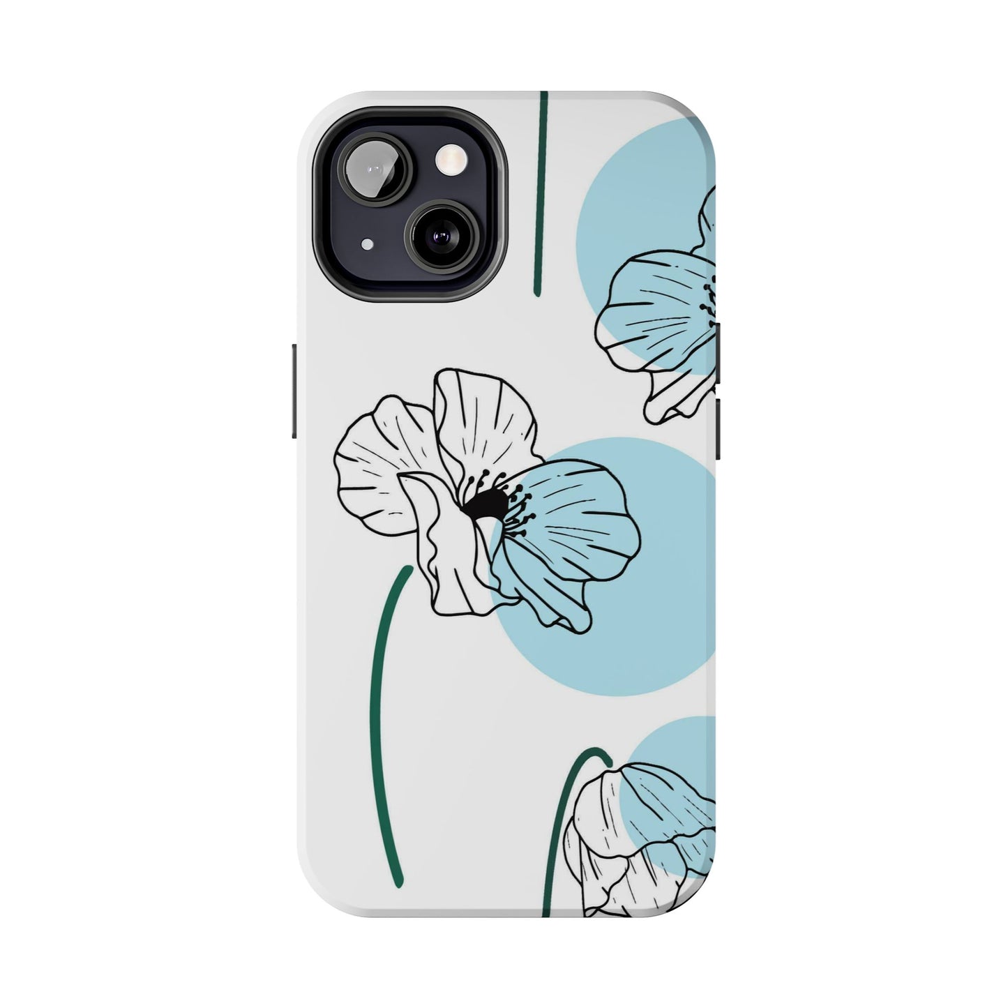 Hand drawn Blue Flower abstract Tough Phone Cases