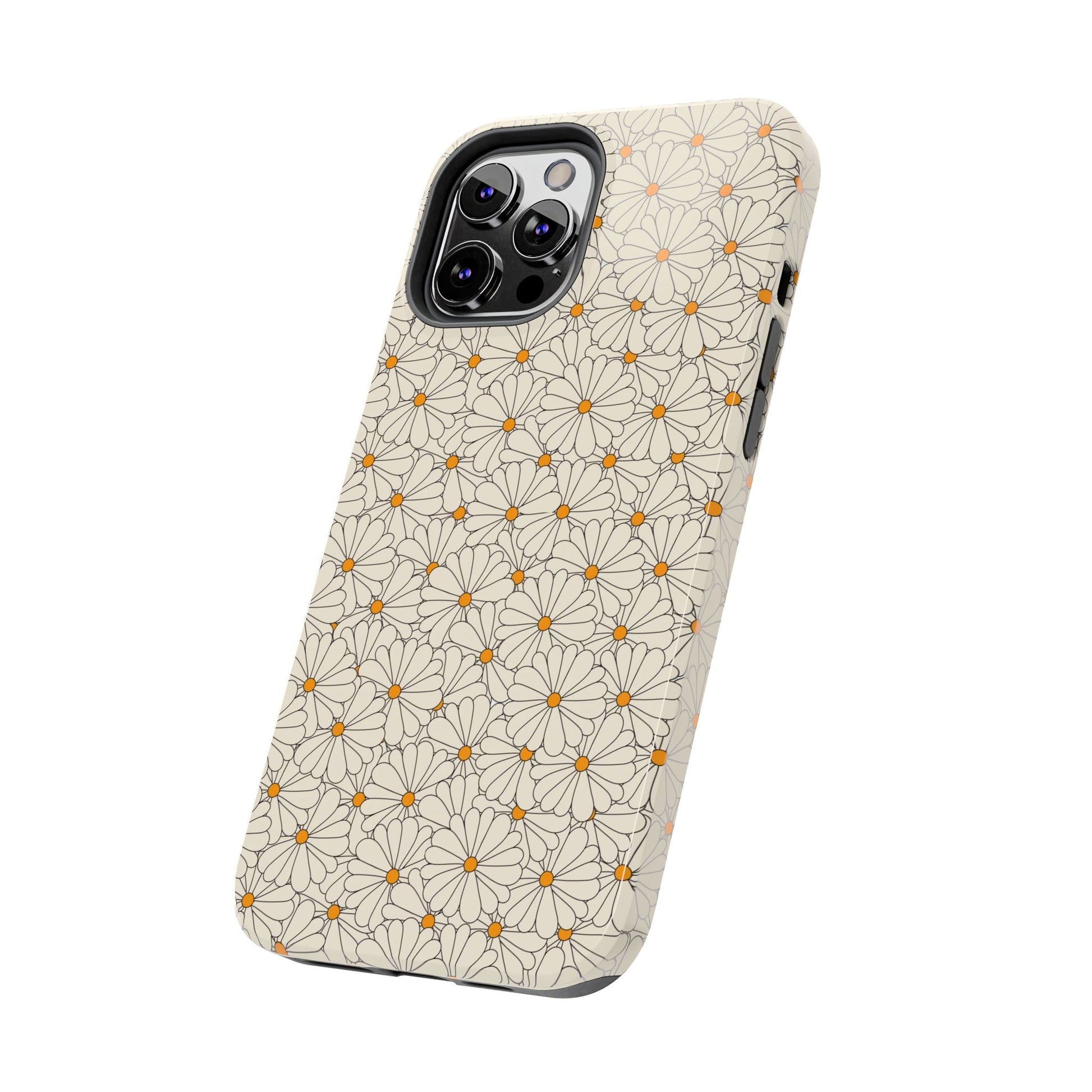 Seamless groovy daisy pattern Tough Phone Cases