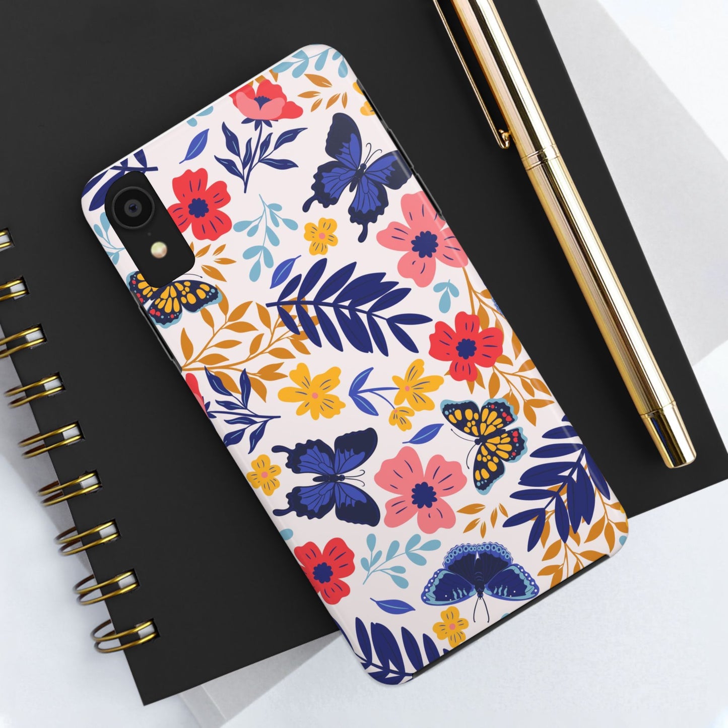 Seamless pattern with butterflies and flowers Tough Phone Cases