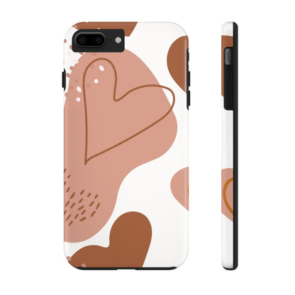 Abstract seamless pattern with hearts in pastel Tough Phone Cases iPhone 7 Plus, iPhone 8 Plus