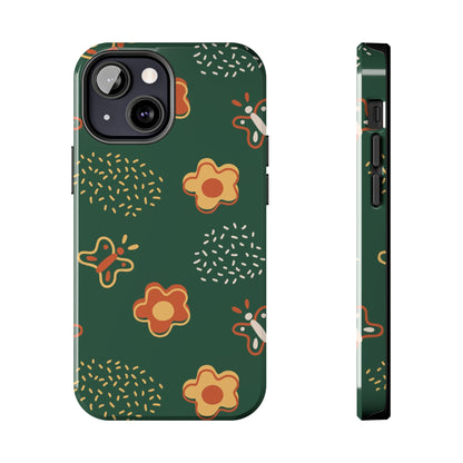 Seamless pattern with flowers and butterflies Tough Phone Cases iPhone 13 Mini