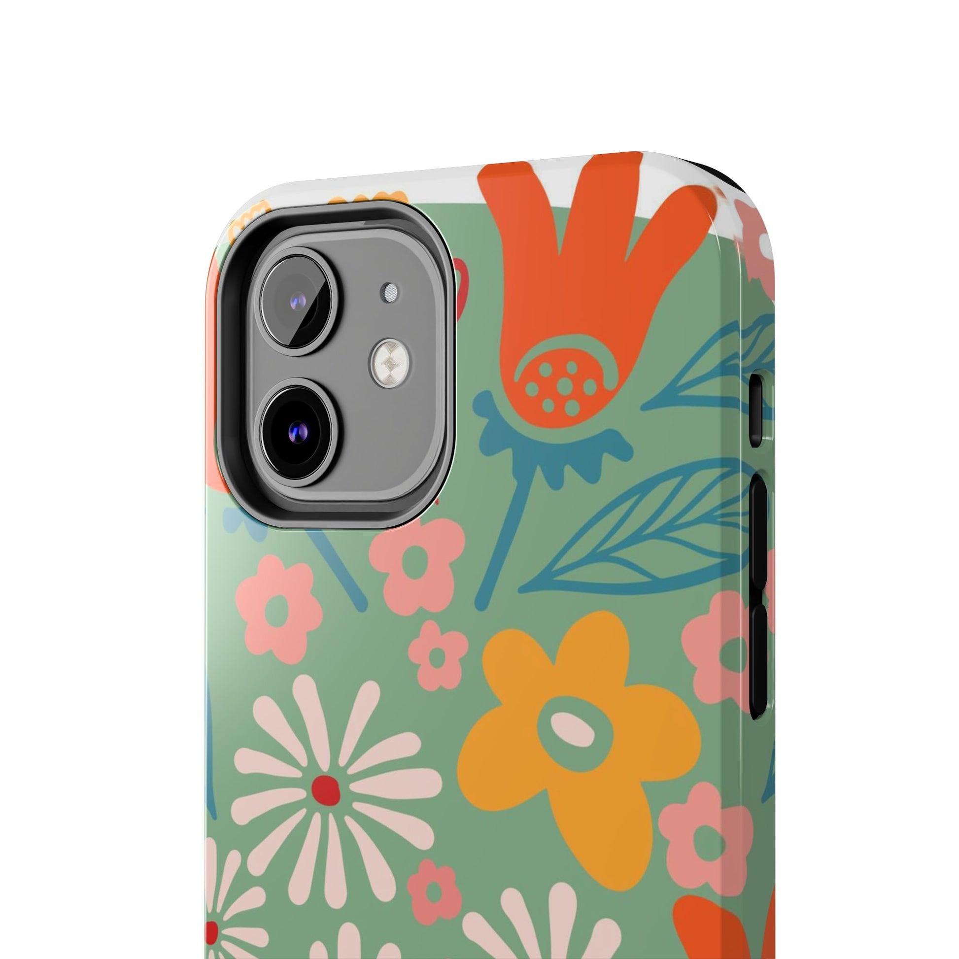 flowers in trendy retro Tough Phone Cases