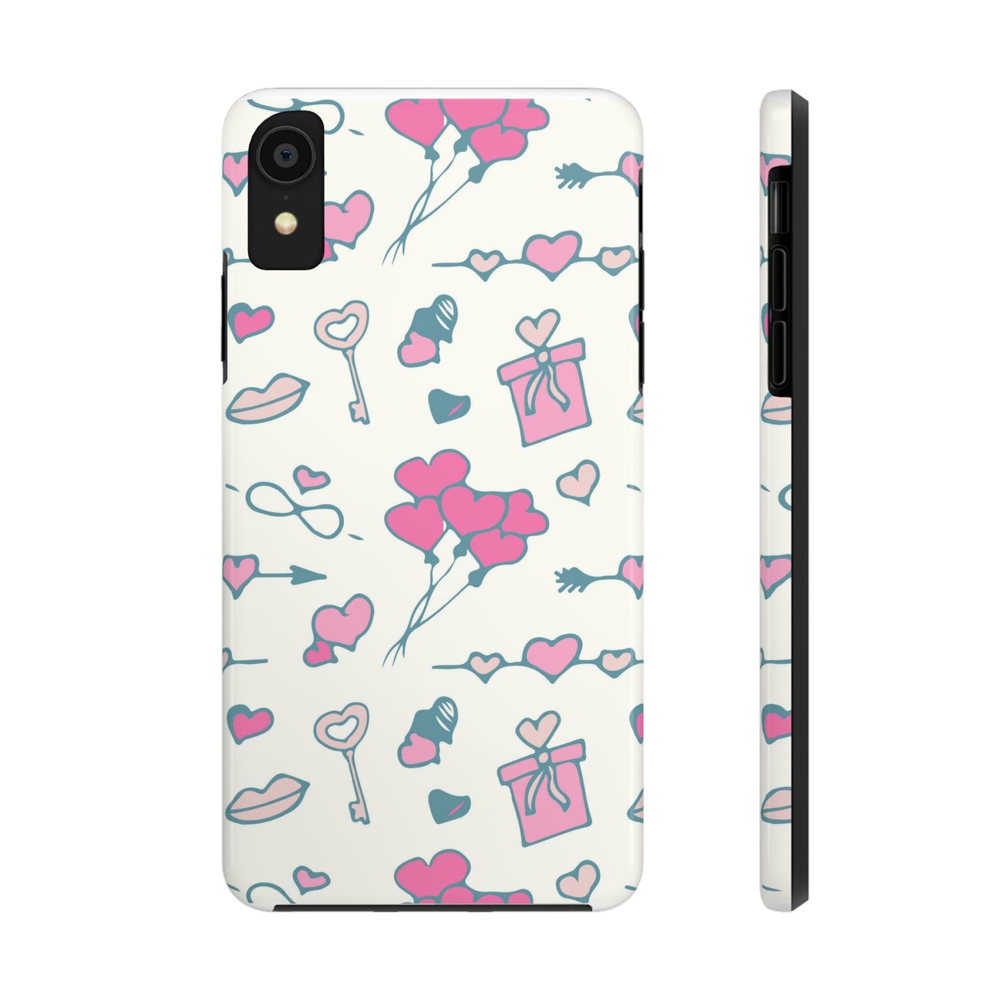 Pink seamless pattern with cute love doodles Tough Phone Cases iPhone XR